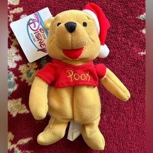 Disney Mini Bean Bag Santa Pooh 8”